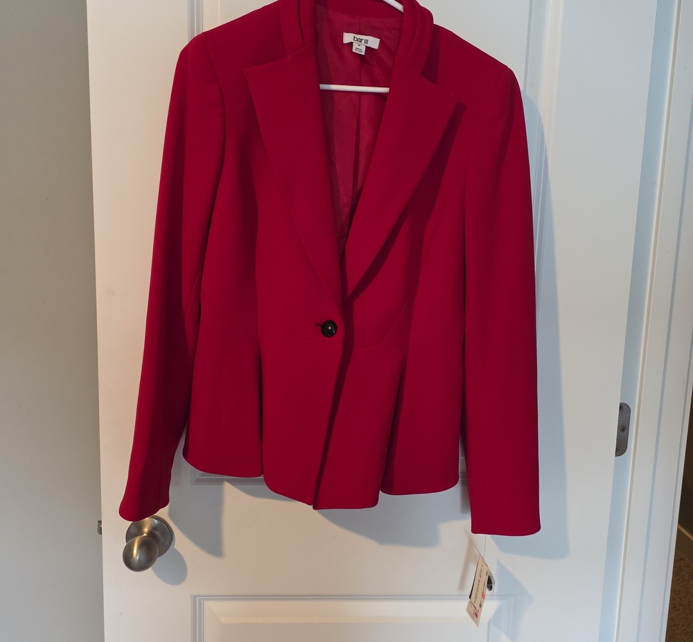 Bar III Red Single-Button Blazer